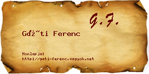 Gáti Ferenc névjegykártya